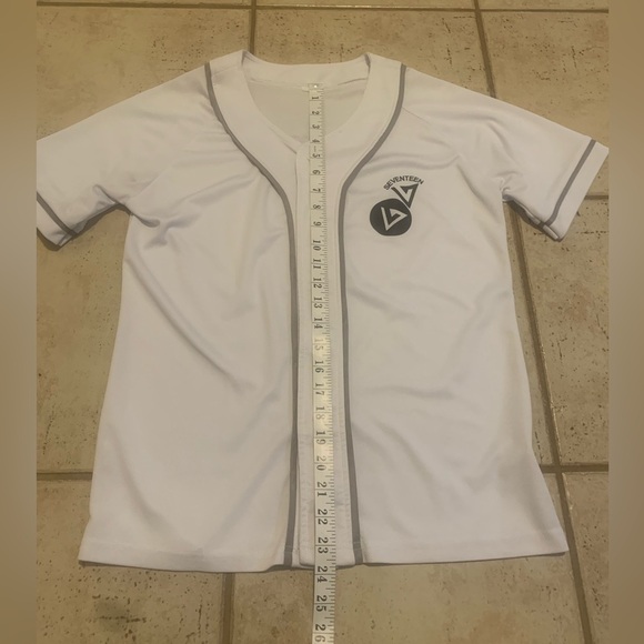 SEVENTEEN Kpop Baseball Jersey - White with Grey Trim - Carat Fan Merch - Picture 5 of 5